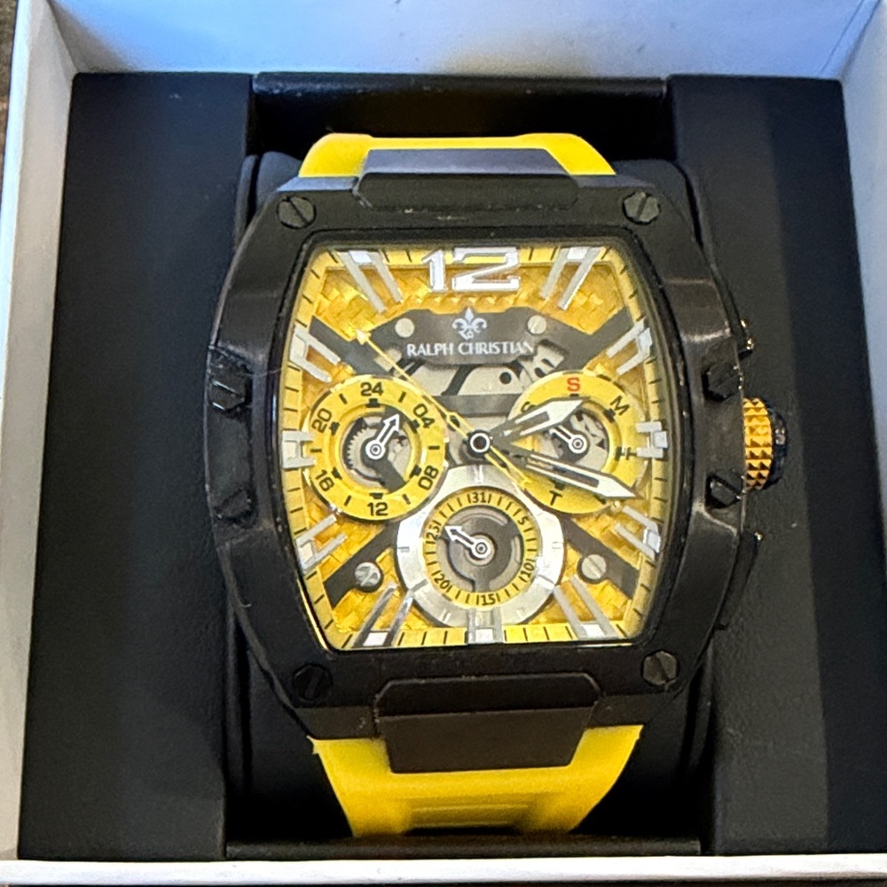 Yellow and Black Men's Watch